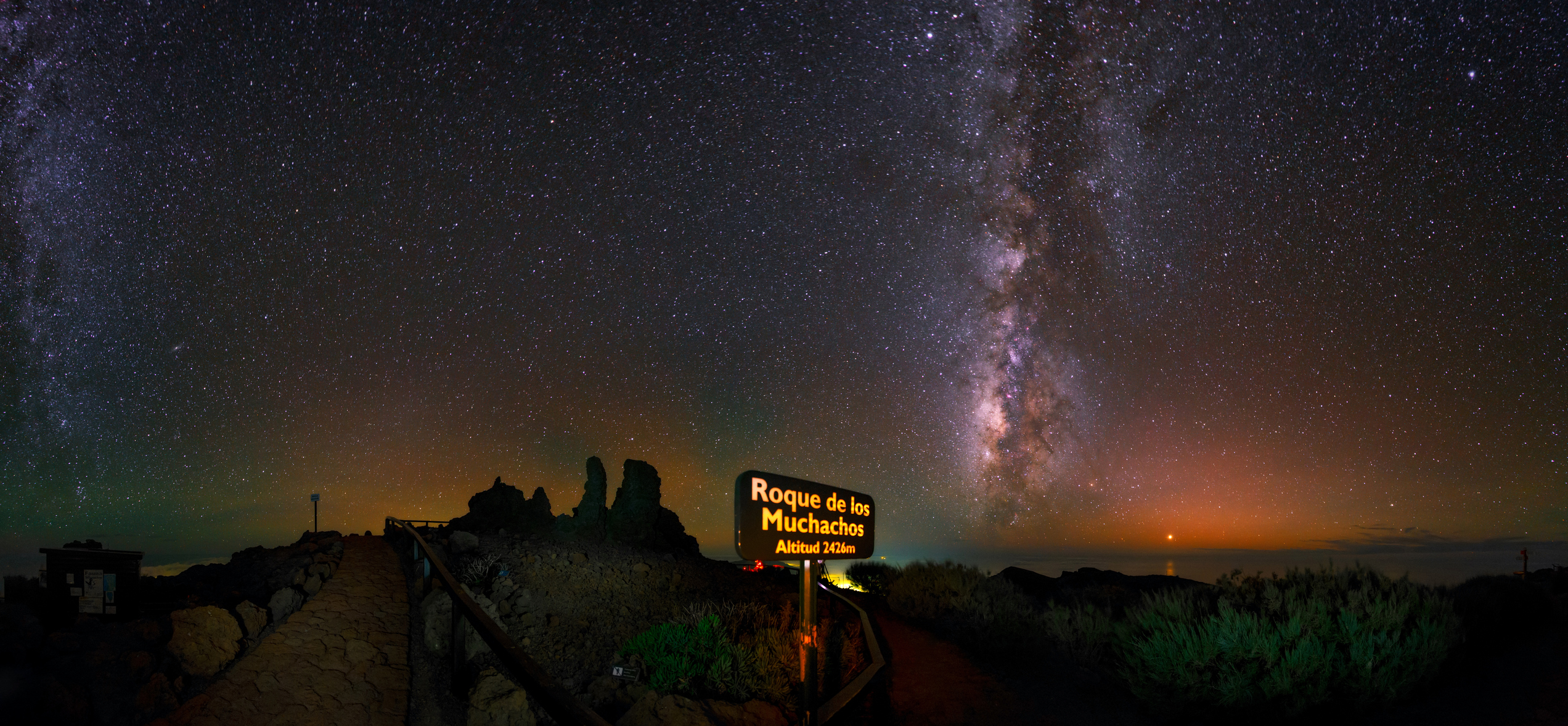 via láctea en el cielo de la palma